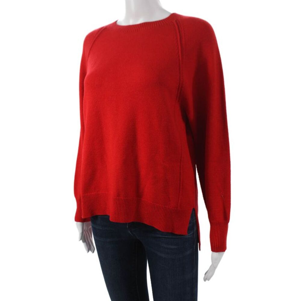 Renuar Womens Pullover Crew Neck Red Long Sleeve Size L